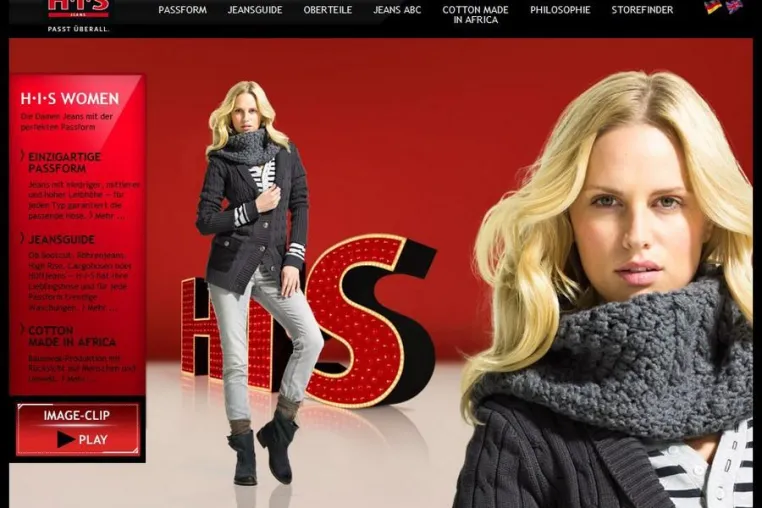 Bild: So findet jeder die perfekte Jeans: H.I.S Endverbraucher-Website his-jeans.com im neuen Design
