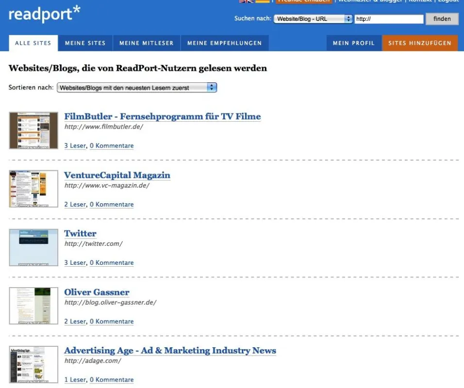 Screenshot ReadPort