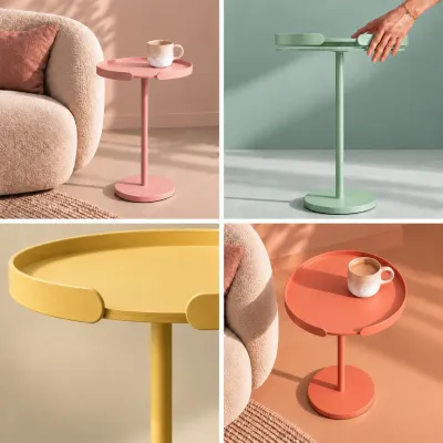 Flexibilität in Form und Farbe: Der Beistelltisch mit Tablett von Siqual Design für drinnen und draußen Bild: Flexibilität in Form und Farbe: Der Beistelltisch mit Tablett von Siqual Design für drinnen und draußen