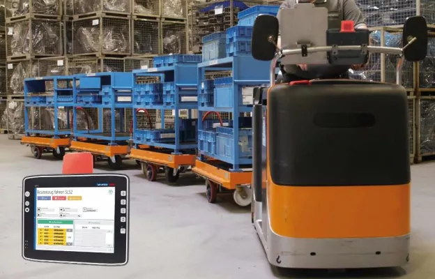 Bild: Staplerfreie Produktion - Flexus präsentiert neue Routenzuglösung für die vernetzte SAP® Intralogistik