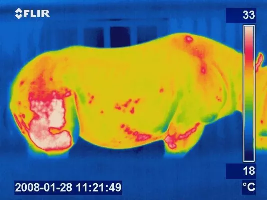 Bild: Thermografie der SWK beweist: Nashorn im Krefelder Zoo ist schwanger