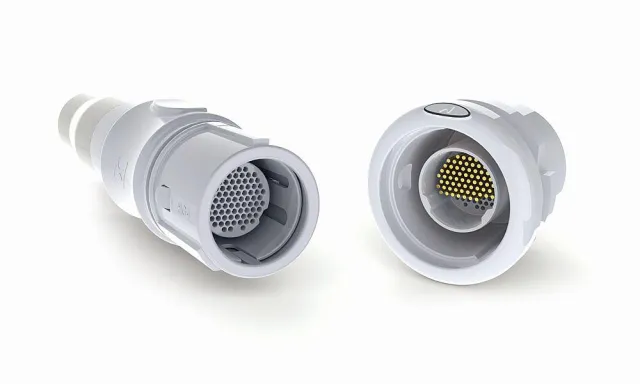 Bild: Medizinsteckverbinder der HyperGrip- und D-Serie mit Federkontakten