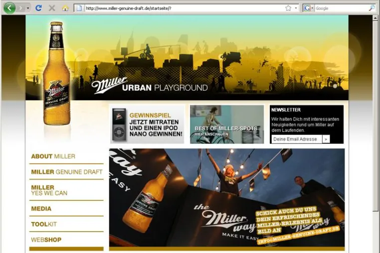 Miller Genuine Draft – Der „Urban Playground im Web“ positioniert sich auf dem deutschen Markt Bild: Miller Genuine Draft – Der „Urban Playground im Web“ positioniert sich auf dem deutschen Markt
