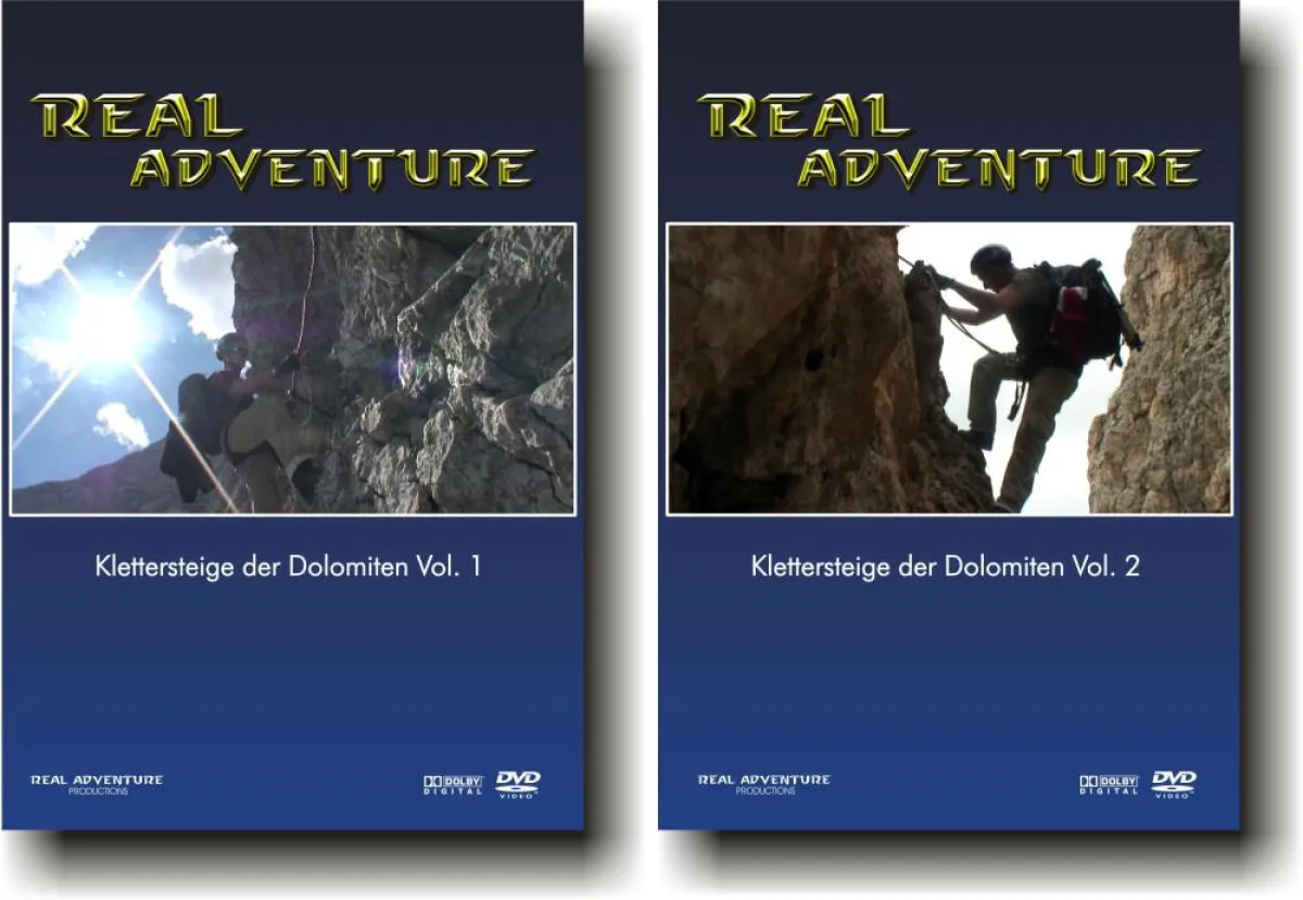 Bereits erhältlich: „Real Adventure – Klettersteige der Dolomiten Vol. 1+2“