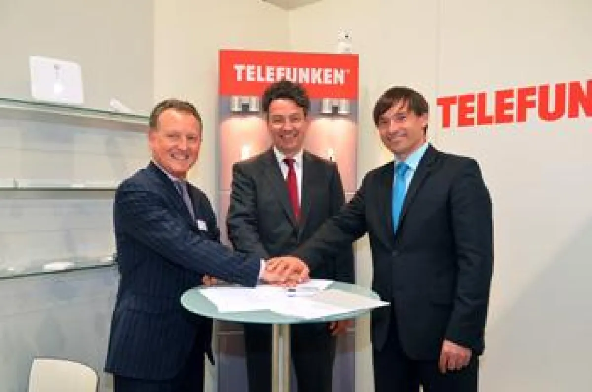 Sergio Klaus-Peter Voigt (Telefunken), Uwe Kolks (E.ON) und Armin Leonhardt (MSR-Office) freuen sich über die Kooperation.