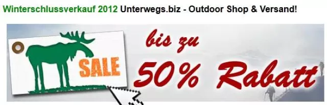 Bild: Winterschlussverkauf beim Outdoorspeziallisten Unterwegs