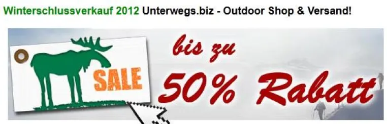 Winterschlussverkauf beim Outdoorspeziallisten Unterwegs Bild: Winterschlussverkauf beim Outdoorspeziallisten Unterwegs
