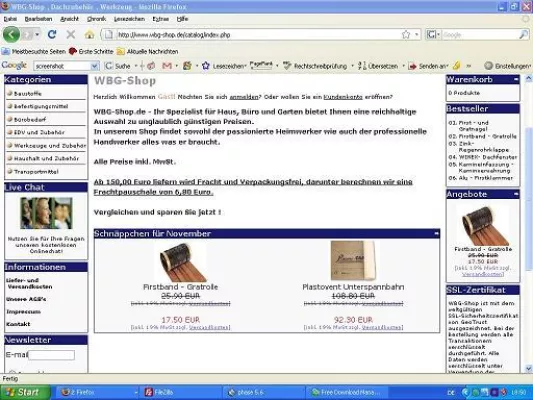 Bild: Online Shop - Qualitätsartikel fürs Dach