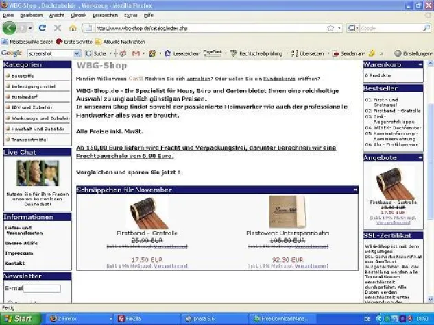 Bild: Online Shop - Qualitätsartikel fürs Dach