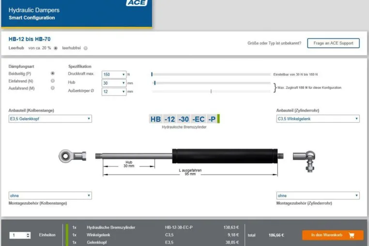 Bild: Neues ACE-Onlinetool für Ölbremsen und hydraulische Bremszylinder