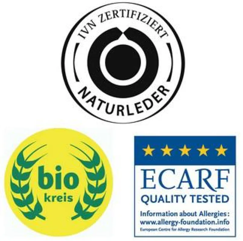 Auszeichnungen für POLOLO: IVN Naturleder, bio kreis, ECARF