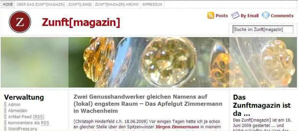 Startseite des Zunft[magazin]