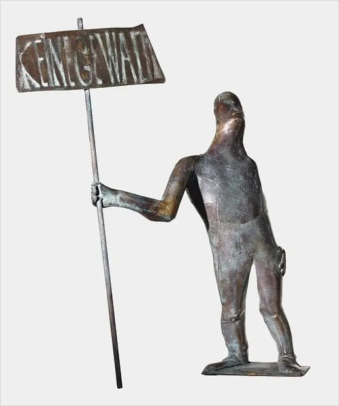 Waldemar Otto: Demonstrant III, 2009, Bronze H 59 cm, Foto: Rüdiger Lubricht, Worpswede