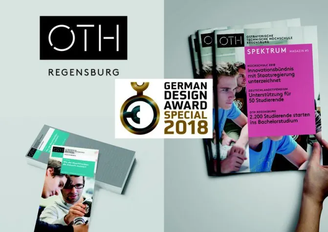 Bild: German Design Award 2018: Special Mention-Preis für das Corporate Design der OTH Regensburg