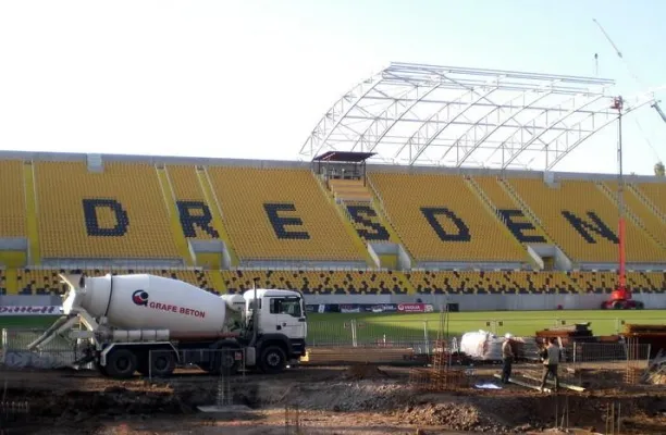 Bild: Grafe Beton - Zuverlässiger Betonlieferant beim Neubau des Stadions von Dynamo Dresden