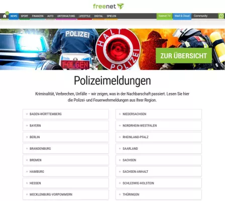 Bild: freenet.de „Polizeimeldungen“: Hier spielt der wahre Heimatkrimi