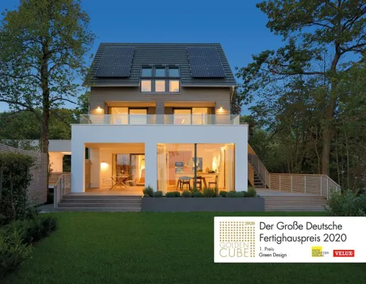 Bild: Baufritz gewinnt Golden Cube Kategorie „Green Design“