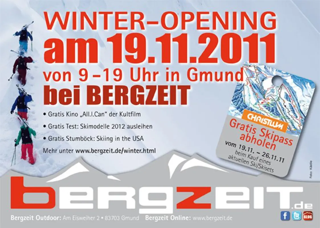 Bergzeit Winteropening in der Filiale Bergzeit Outdoor in Gmund