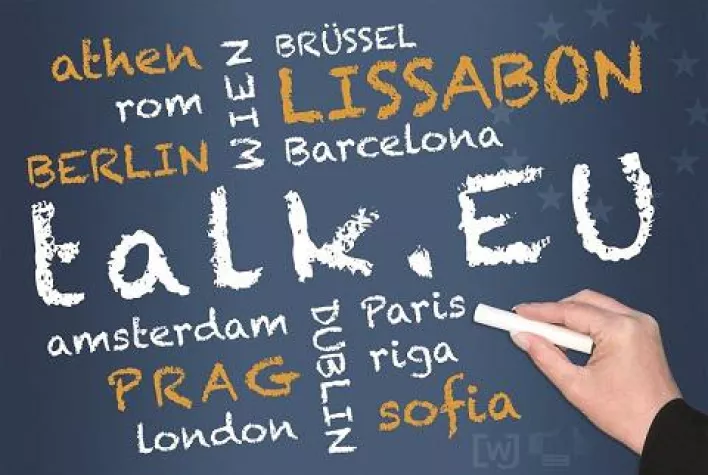 Projekt talk.EU der WJ Bayern bringt Europa an die Schulen Bild: Projekt talk.EU der WJ Bayern bringt Europa an die Schulen