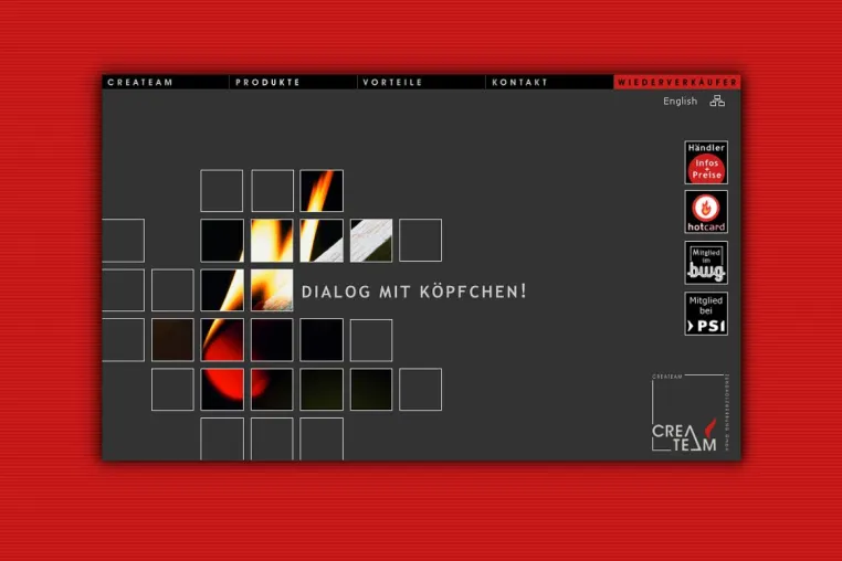 Bild: Kreativ und komfortabel: Createam Zündholzwerbung mit neuem Internetauftritt