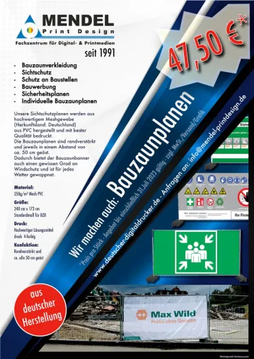 Bauzaunplane in Aktion + 2x1m Planen!!! - schnell zugreifen! Bild: Bauzaunplane in Aktion + 2x1m Planen!!! - schnell zugreifen!
