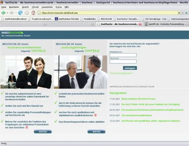 Bild: Onlineportal „InsOSuche.de - Die Insolvenzverwaltersuche“ ist jetzt online