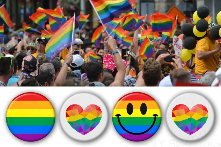 Neue Kollektion an Regenbogen-Button Bild: Neue Kollektion an Regenbogen-Button