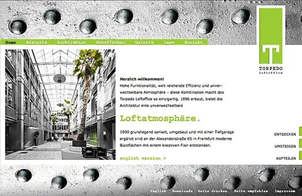 Das neue Torpedo-Loftoffice - zB2 entwickelt Immobilien-Werbung für Frankfurter Büroobjekt Bild: Das neue Torpedo-Loftoffice - zB2 entwickelt Immobilien-Werbung für Frankfurter Büroobjekt