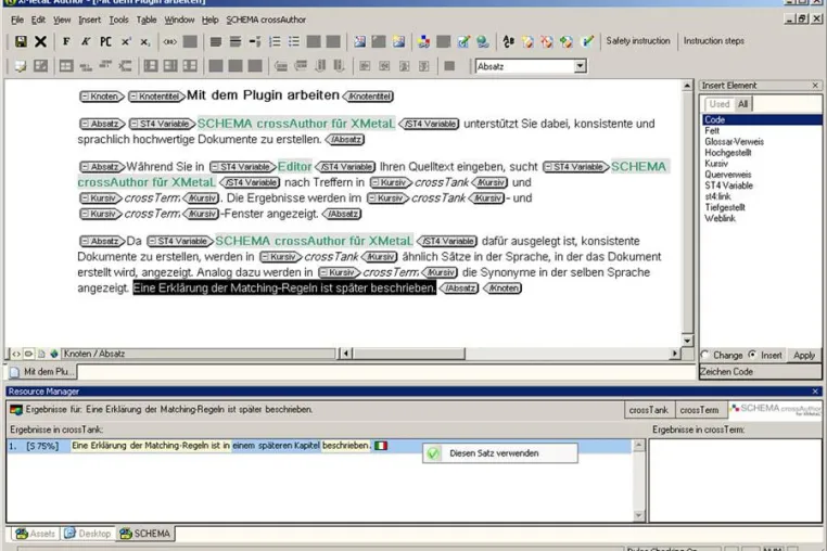Bild: Produktneuheit: Mit SCHEMA crossAuthor for XMetaL® bereits beim Schreiben die Übersetzungskosten senken
