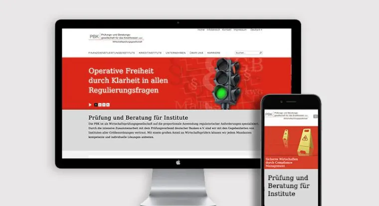 Bild: Relaunch der Website der Wirtschaftsprüfungsgesellschaft PBK