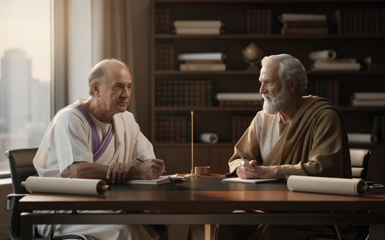 Bild: Cicero und Aristoteles im Berliner Büro: Wenn Philosophie auf PowerPoint trifft