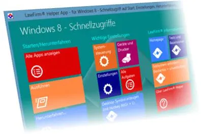 Bild: Einfacher Umstieg auf Windows 8 mit dem kostenlosen LawFirm® Helper App