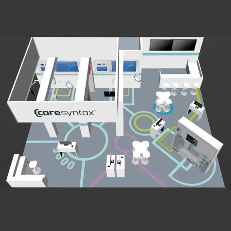 Bild: caresyntax® simuliert horizontalen OP-Workflow auf dem S·CAPE®-Messestand