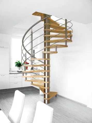 Bild: Holz-Edelstahl-Treppe: Harmonisches Zusammenspiel der Kontraste