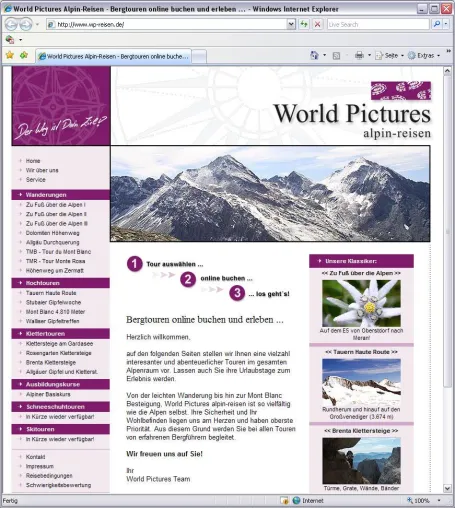 Bild: “Bergtouren online buchen und erleben ...“ dafür steht mit neuer Internetseite World Pictures alpin-reisen