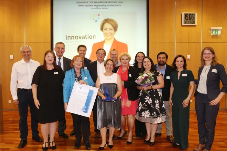 Bild: HMG Systems Engineering aus Fürth mit dem IHK-Gründerpreis Mittelfranken 2019 ausgezeichnet