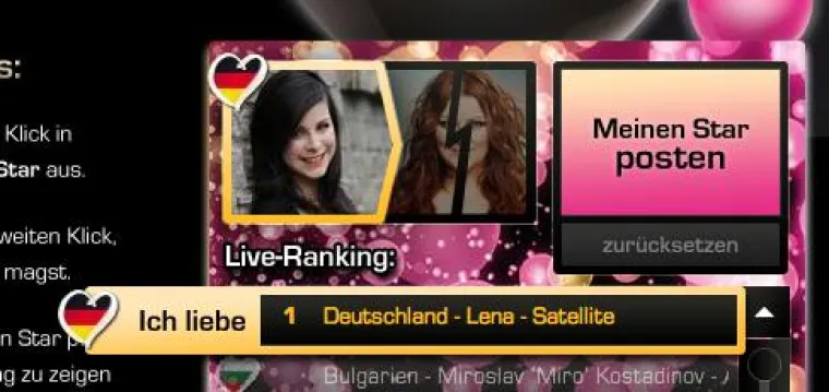 Bild: widjet GmbH kreiert Facebook-Applikation zum Eurovision Song Contest für EMI Music ?