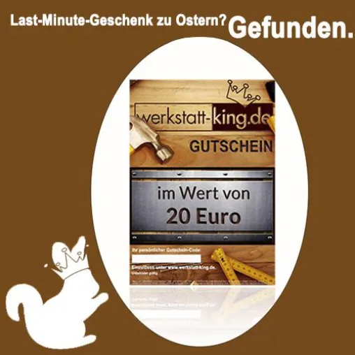 Last-Minute-Geschenk: Gutschein vom werkstatt-king.de. Bild: Last-Minute-Geschenk: Gutschein vom werkstatt-king.de.