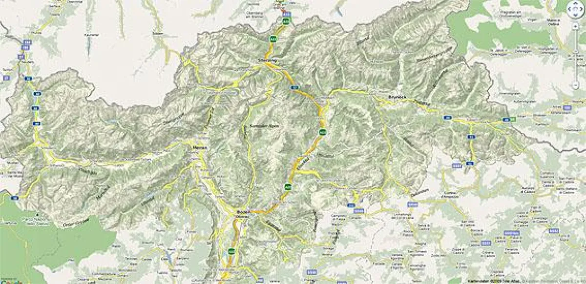 Das flächendeckende Netz in Südtirol.