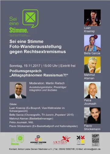 Bild: Talkrunde zur „Sei eine Stimme“-Ausstellung