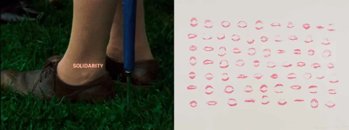 Detailausschnitte, left: Joyce Wieland, ?Solidarity? [film still], right: Joyce Wieland, ?O Canada?