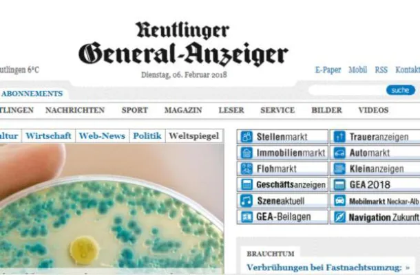 Bild: Barrierefreiheit bei Tageszeitungen–Ein Informatiker mit Handicap analysiert Tageszeitungen im Raum Reutlingen