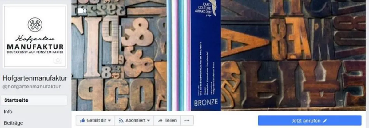 Die Hofgartenmanufaktur auf Facebook, eine lebendige Seite zum Stöbern
