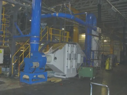 Bild: Absaugen der Luftverunreinigung an induktiven Lacktrocknungsöfen