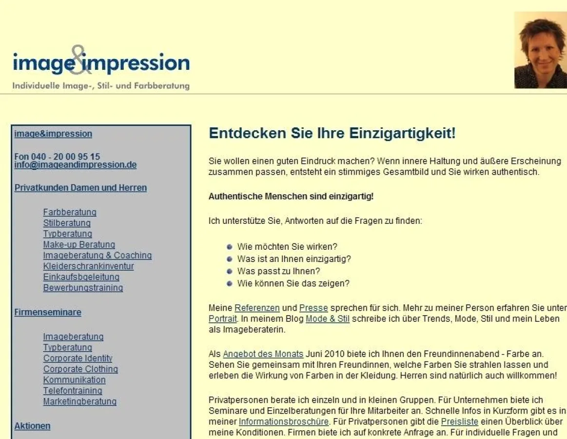 So sieht es aus ? das neue Layout von www.imageandimpression.de