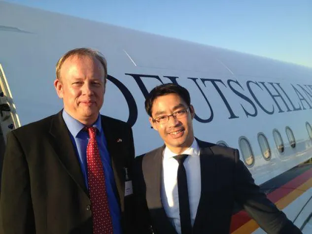 Bild: Erpwerk CEO Ulf Klarmann mit Bundesminister Dr. Rösler in Israel