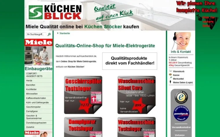 Miele Haushaltsgeräte auf Küchenblick.de online bestellbar Bild: Miele Haushaltsgeräte auf Küchenblick.de online bestellbar
