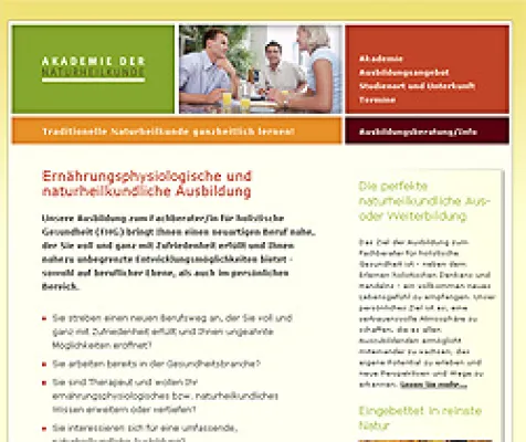 Neue naturheilkundliche Ausbildungsform für Gesundheitsberater und Ernährungsberater Bild: Neue naturheilkundliche Ausbildungsform für Gesundheitsberater und Ernährungsberater