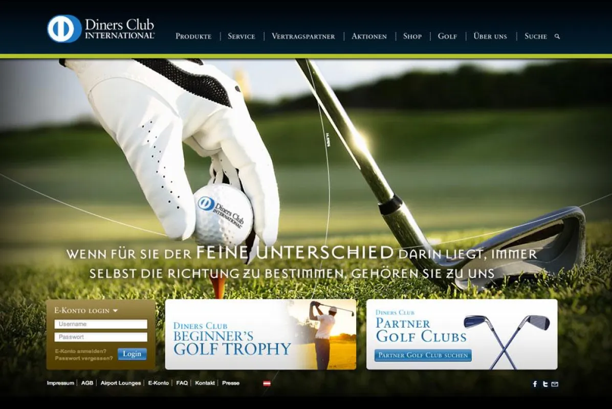Landingpage Golf