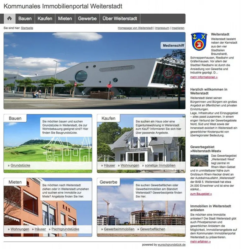 Das kommunale Immobilienportal Weiterstadt